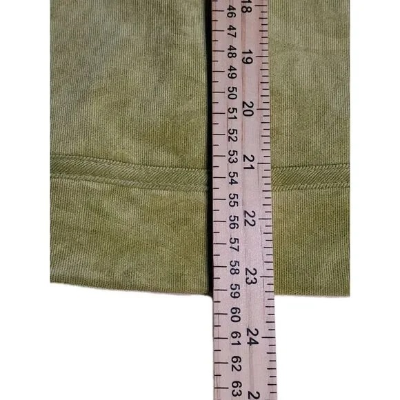 Chicos Size 2 Retro Spring Green Baby Corduroy Ruffle collar Open Front jacket - Picture 7 of 9